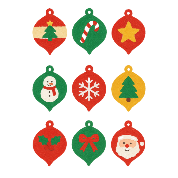 Wooden Christmas Baubles - Pack of 20