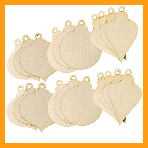 Wooden Christmas Baubles - Pack of 20