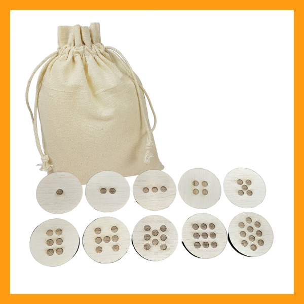 Wooden Number Counters (2-sided 10 pce pack)