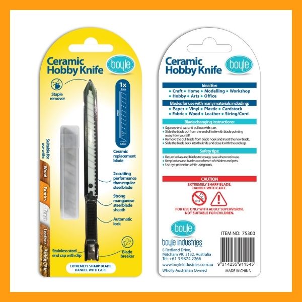 Ceramic Hobby Knife yellow and blue package