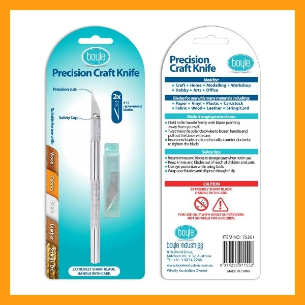 Precision Craft Knife blue and white package